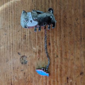 Accessories - Cat w/ Fish Metal Enamel Pin Badge NWOT Accessories - Cat w/ Fish Metal Enamel Pin Badge NWOT